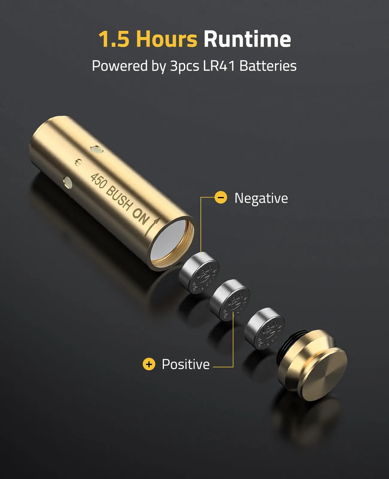 Laser Bore Sight 450 BUSH Red Laser Bore Sight ON/OFF Switch 2 Sets Batteries For Zeroing Metal Box Packaging