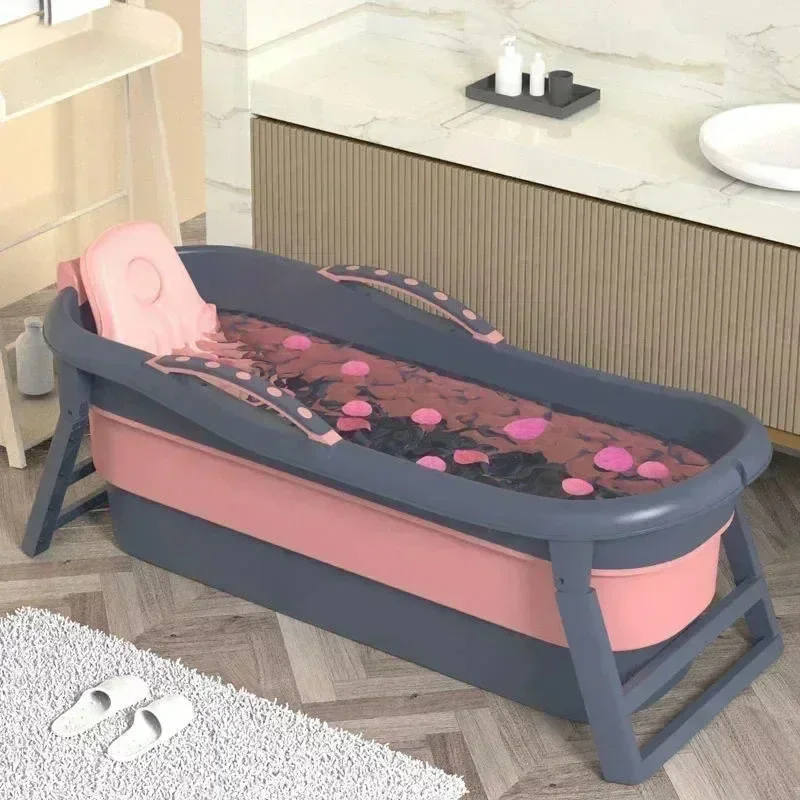 Modern Plastic Folding Bathtub Adult Half Body Bath Basin Ice And Hot Bath Portable Bathtubs Winter Spa Artifact