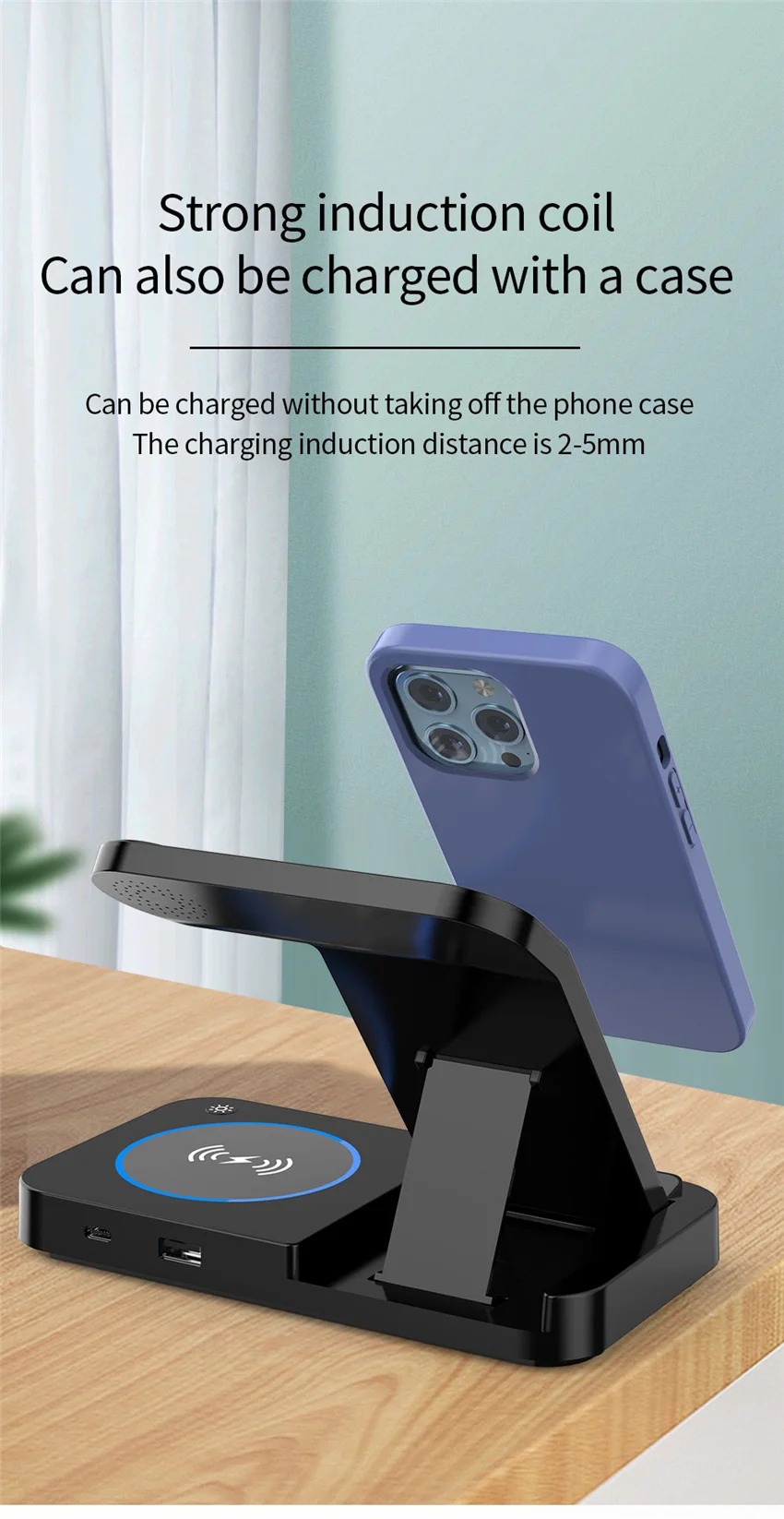 Foldable 100W 4 in 1 Wireless Charger Stand