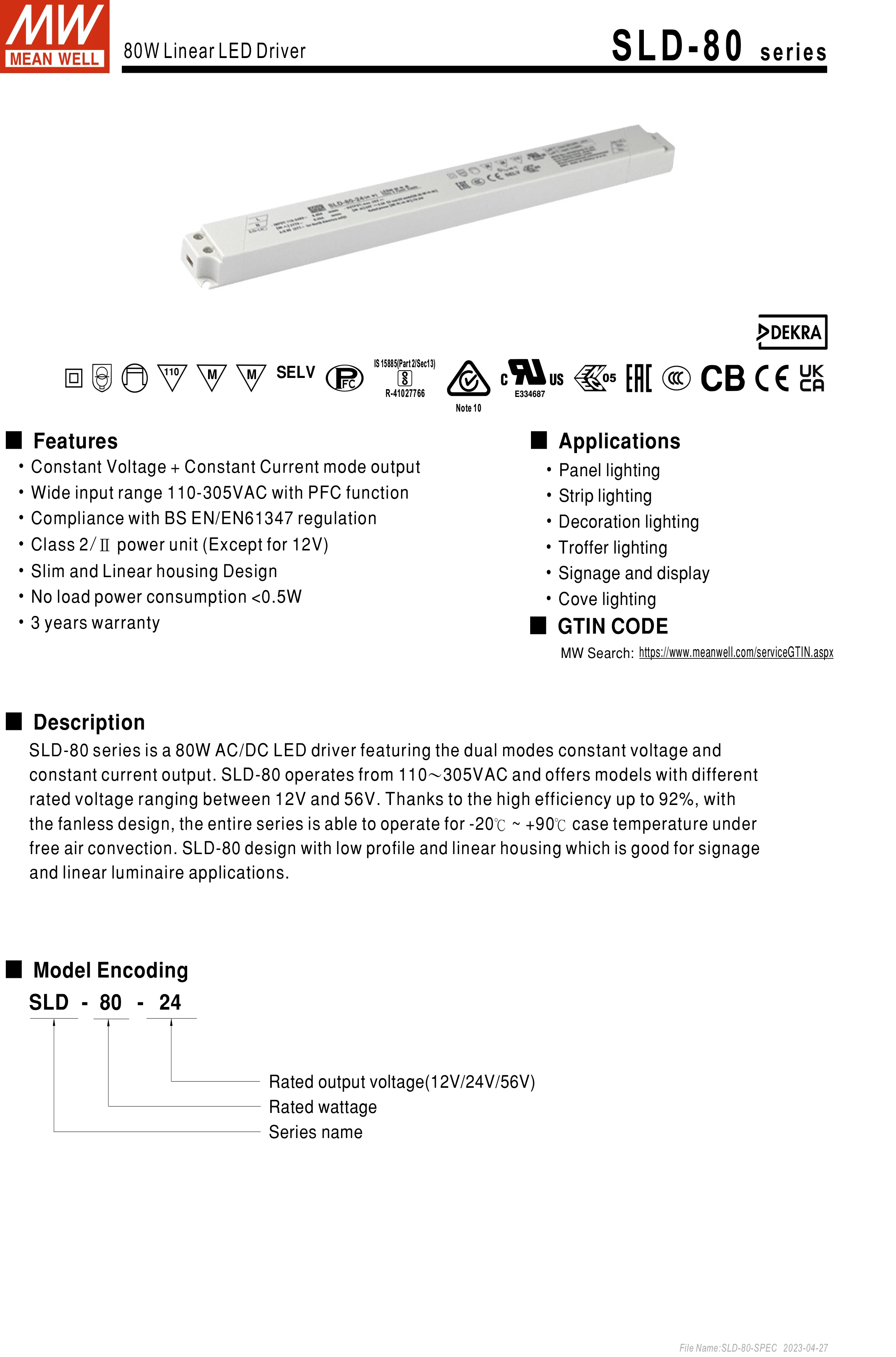 SLD-50 Series, 80 Series, 150 AC para