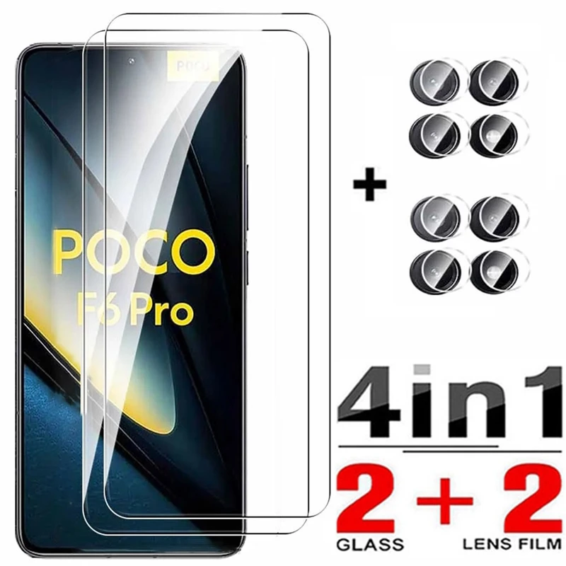 Liilaa Vetro Temperato Per Xiaomi Poco M6 Pro 4G, 2 Pezzi Pellicola Protettiva E 2 Pezzi Pellicola Fotocamera, Durezza 9H Anti Graffio Schermo Vetro Protettivo - Foto 3