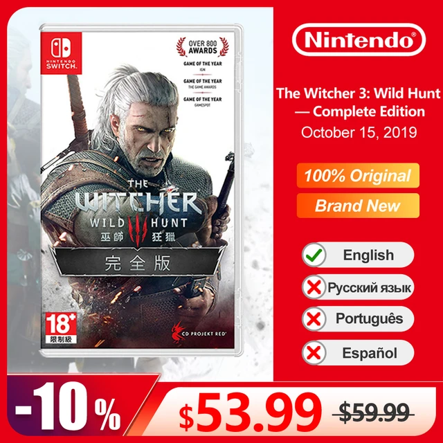 The Witcher 3 Wild Hunt Complete Edition Nintendo Switch Game Deals 100%  Official Physical Game Card for Switch Game Console - AliExpress