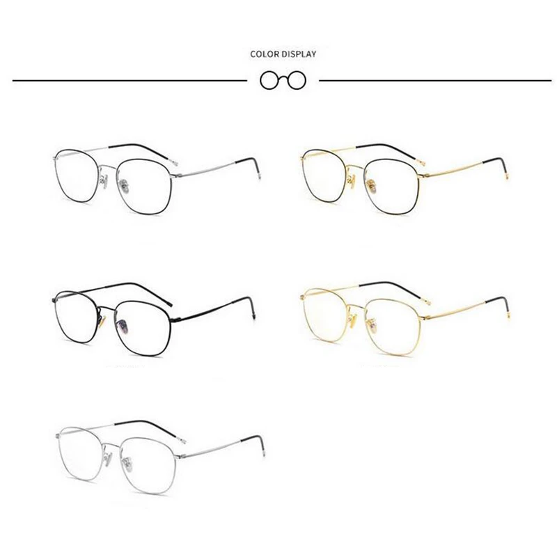 Metal Anti-blue Light Computer Glasses Women Men 1.56 Aspherical Myopia Lens Prescription Eyeglasses 0 -0.5 -0.75 -1.0 To -6.0 6
