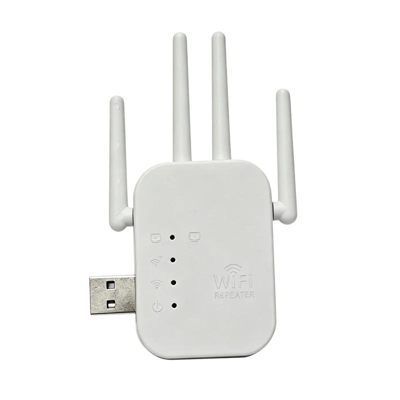 【C】WiFi 확장기 신호 증폭기 2.4G 무선 WiFi 인터넷 리피터 300Mbps 4 안테나 장거리 이더넷 포트 포함 가정용