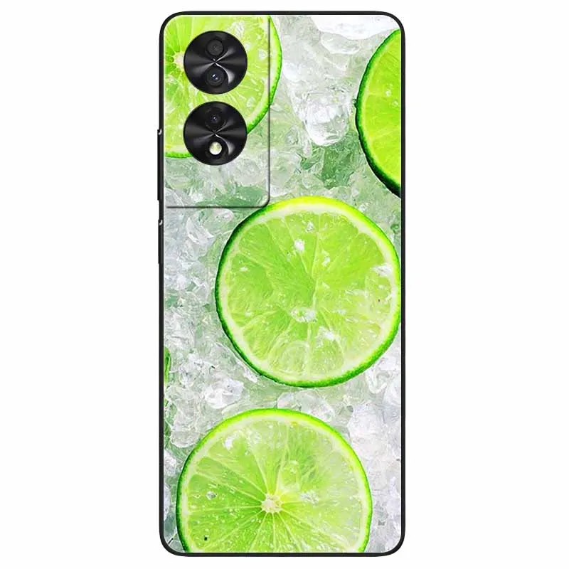 Floral Silicone Soft TPU Phone Cover with Black Bumper