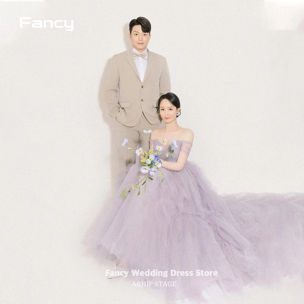 Fancy-Elegant-Light-Purple-A-Line-Wedding-Dress-Korea-PhotoShoot-Off ...