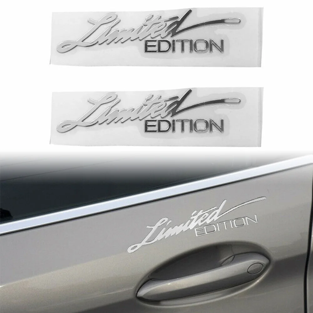 

2Pcs Popular Car Stickers Silver English Logo New Stylish Design Sticker High Quality Metal Material Car Accessories