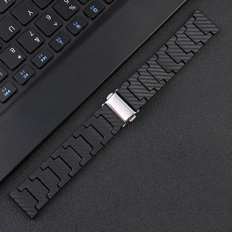 Carbon Fiber Watch Bracelet, 20mm 22mm Strap