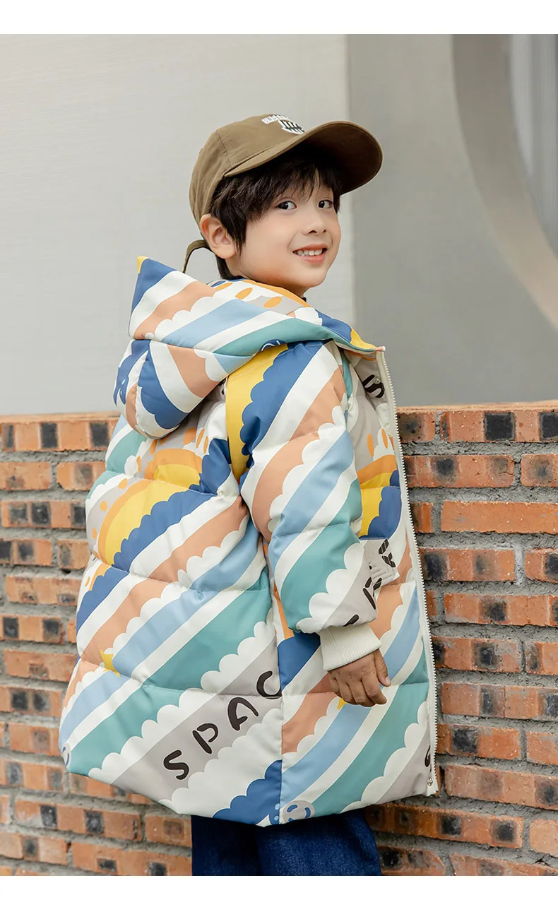 OLEKID 2025 Winter Dicke Warme Kinder Mädchen Unten Jacke Hahnentritt Lange Baby Mädchen Jacke 1-7 Jahre Kinder Kleinkind mädchen Oberbekleidung – Detail 14