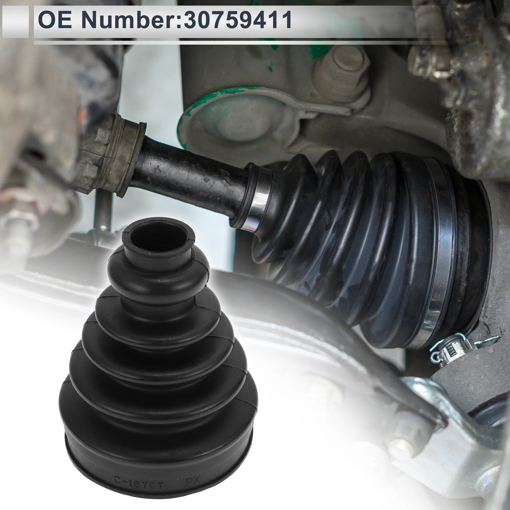 X Autohaux No.30759411 Inner CV Joint Boot Kit with Clamps for Volvo S60 2011- for Volvo S80 2007-2015 XC70 2008