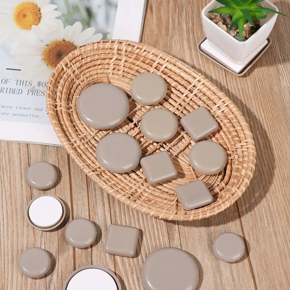 Self-Adhesive Furniture Moving Slide Pad Round Square Wear-resisting Anti Noisy Chair Leg Slider Pads Floor Protector furniture gliders furniture foot mats chair leg protector furniture foot protector furniture leg pads furniture foot pads furniture leg caps rubber furniture feet pads furniture feet 4Pcs