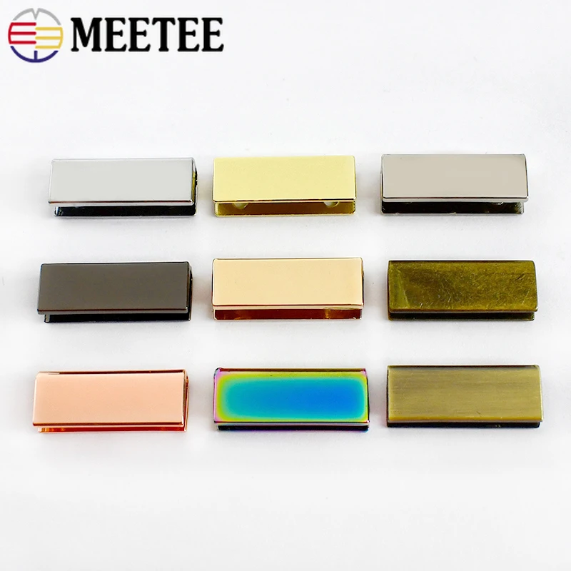 4/10/20Pcs Meetee 25*9mm 금속 테일 클립 버클 (나사 포함) 핸드백 가장자리 보호대 웨빙 스톱 클립 DIY 바느질 액세서리