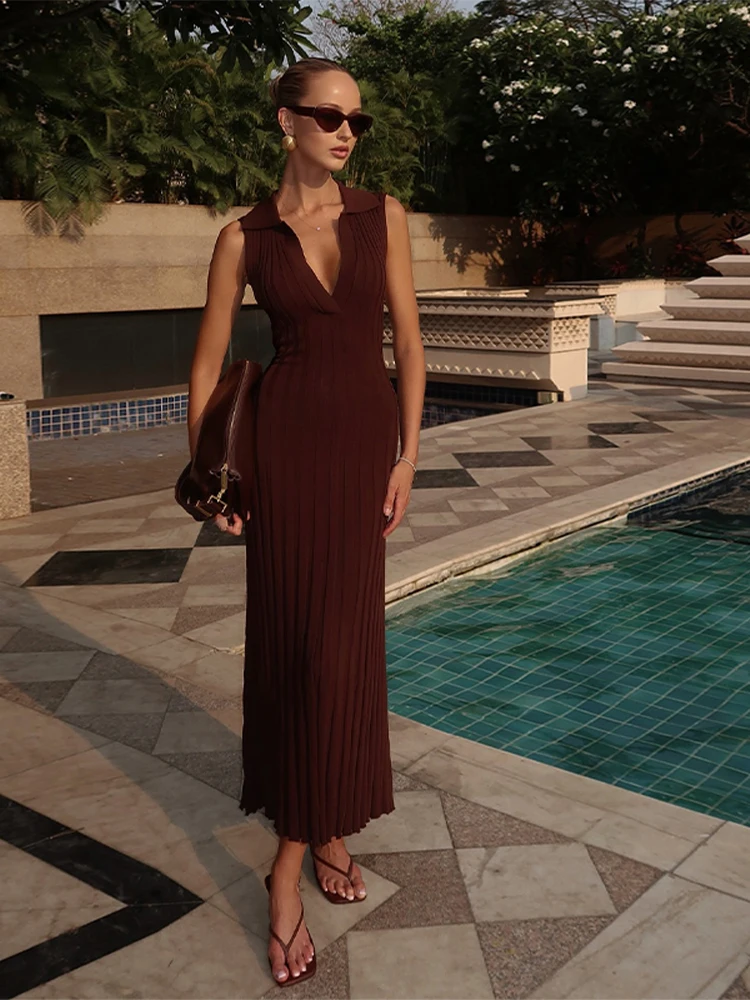 chocolate dress long sleeve KENNY BROWN DRAPED FULL SLEEVES NET DRAPED GOWN | CULT MIA main image 1