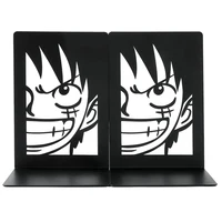 2pcs Anime Bookends 3 Style, Non-Slip Metal Book Ends Office Bookends for Fans Collection Organise Desktop Bookends 1