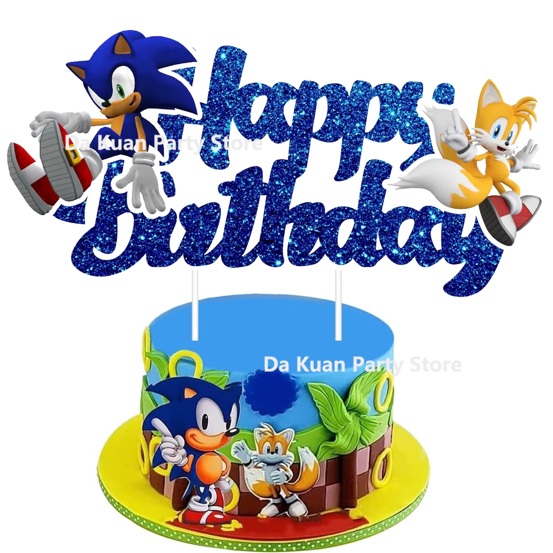 Party Supplies Sonic the Hedgehog Boys Birthday Party Paper Tableware Cake Topper Cupcake Decor Baby Shower Decorations