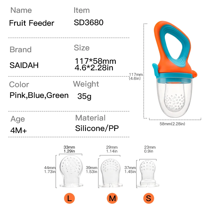 Infant Food Feeder with Silicone Mesh Bag
