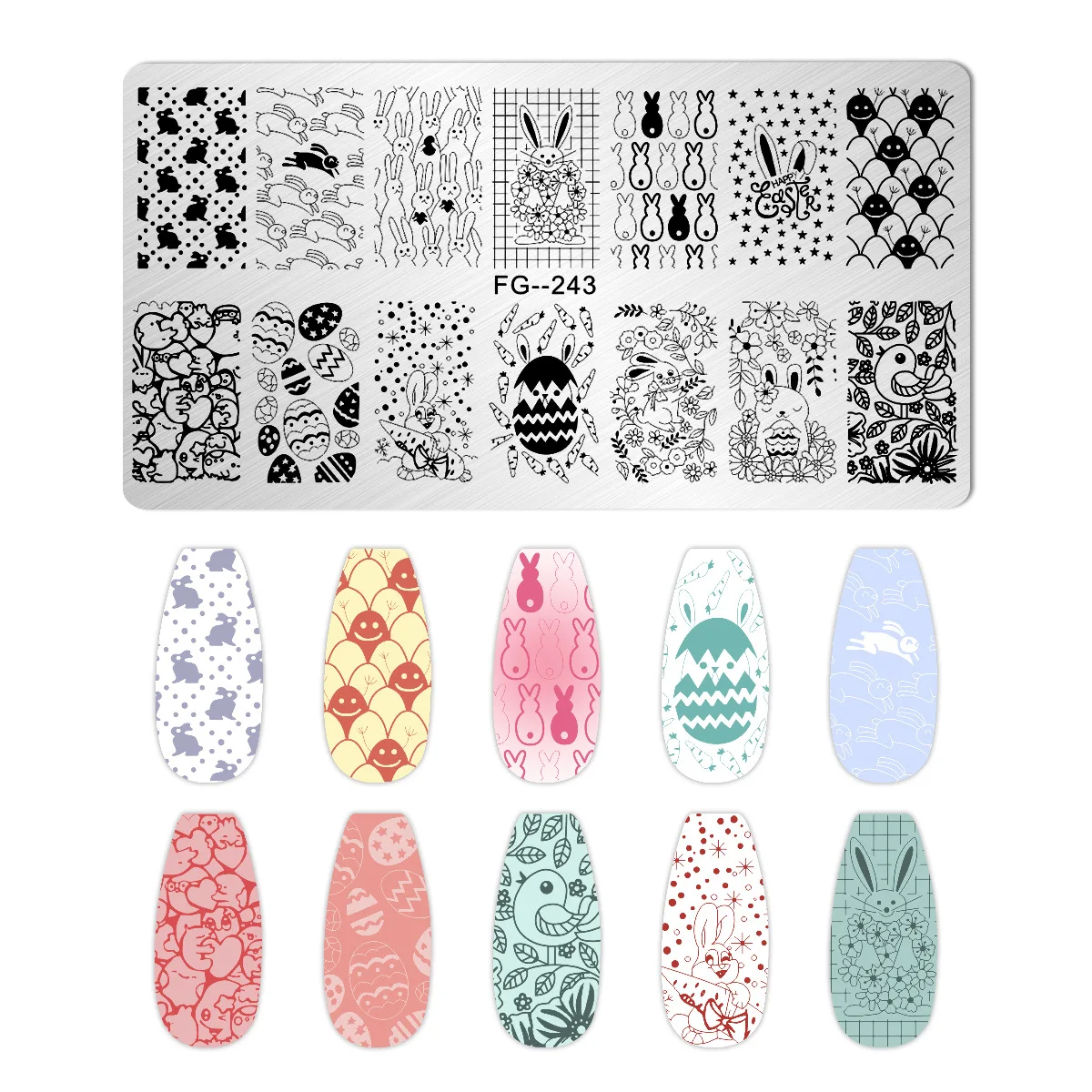 1PCS Halloween Pumpkin Nail Stamping Plates Rectangle Template Stencils Nail Art Stamp Image Plate Manicure Nail Print Tools 5