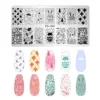 1PCS Halloween Pumpkin Nail Stamping Plates Rectangle Template Stencils Nail Art Stamp Image Plate Manicure Nail Print Tools 5