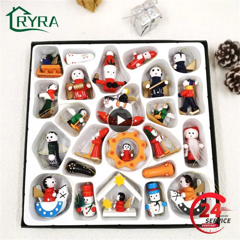 

Кукольный костюм из превосходного материала, украшения для рождественской елки, деревянные 24 куклы, подвесные украшения, 24 деревянные куклы, личный элемент