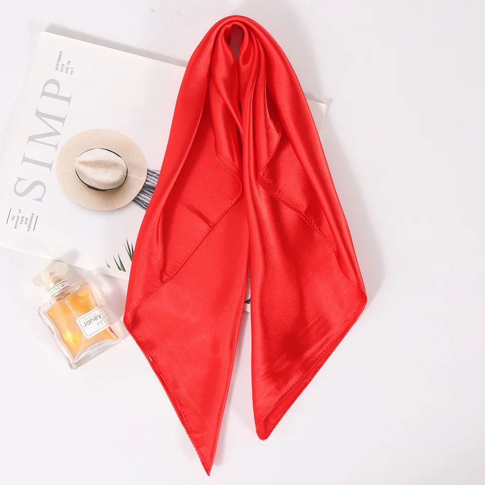60*60cm Silk Square Scarf Headband Hair Hoop for Women Head Neck, silk scarf,square scarf,women scarves