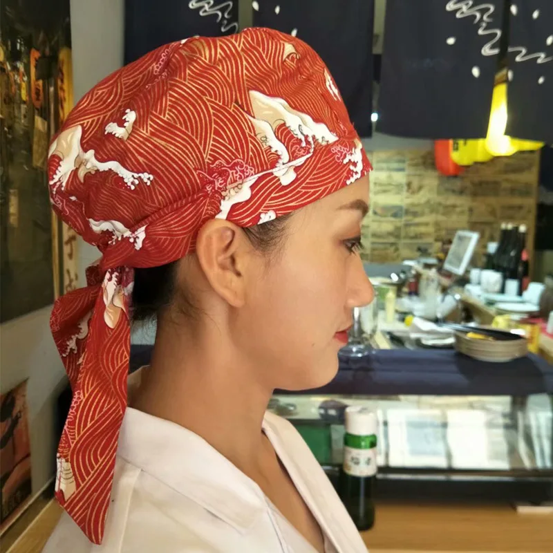 Japanischer Stil Küchenarbeitshut Unisex Küche Kopftuch Lebensmittelgeschäft Kochmütze Restaurant Uniformen Hotel Sushi Restaurant Kochmütze – Detail 6