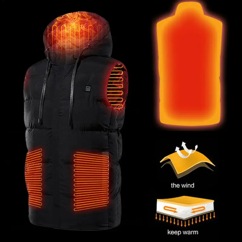 Veste chauffante électrique unisexe, veste thermique aste, fibre de carbone  infrarouge 3, chauffage recyclable pour le trekking, le ski, le cyclisme -  AliExpress