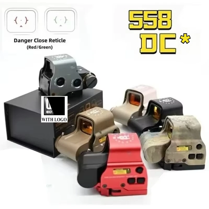 EOT*CH 558DC* Red Green Dot Holographic Sight Optic Airsoft Hunting W/G33/G43/G45 3X Magnifier Fit 20mm Rail Mounts & QD Lever