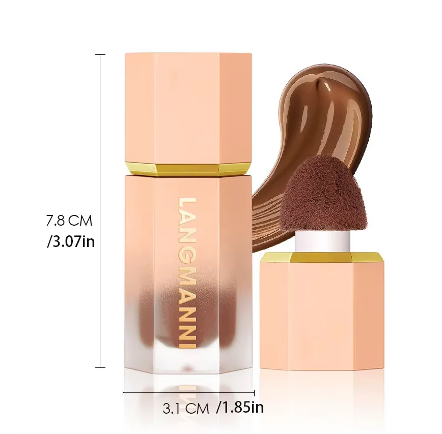 3-color facial contouring facial highlight combination base contouring liquid sponge elastic brush head portable