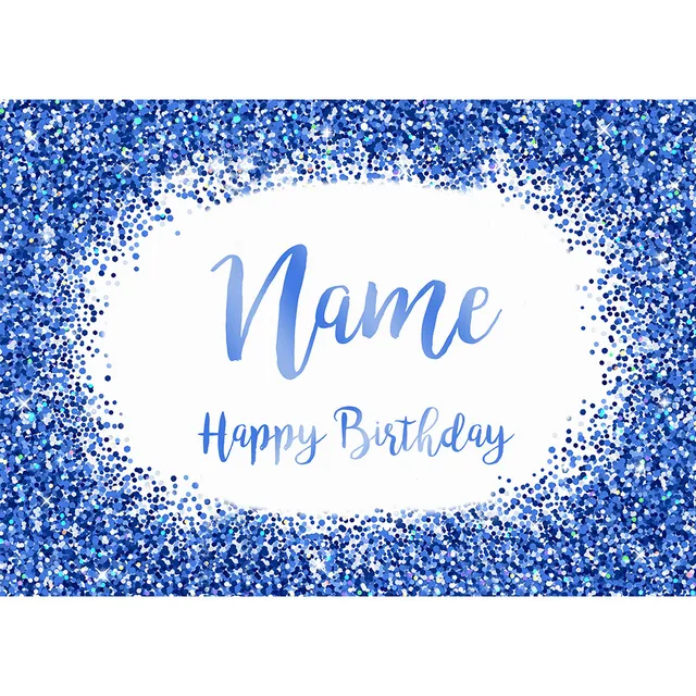 Birthday Banner Customize Photo Background Custom Name Silver Golden Pink Glitter Photophone Backdrops Party Decor Photocall Coffee