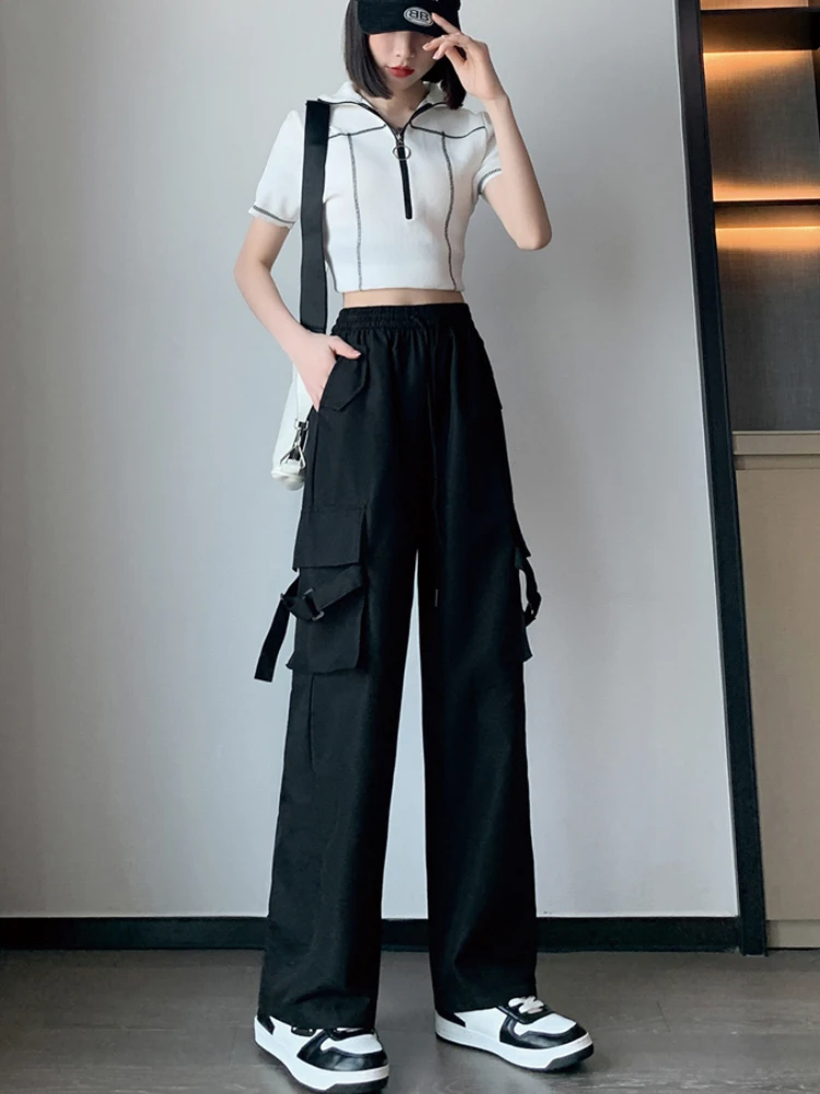 Retro casual wide leg pants spring 2023 new women's commuter pants details pants main image 0