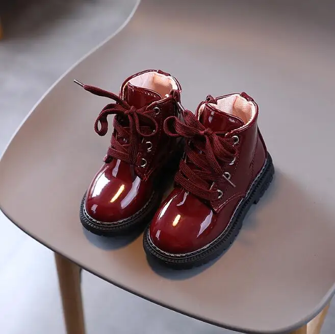 

2022 Autumn Winter Snow Boots for Kids Leather Sport Shoes Thicken Warm Girls Fashion Boots Cotton Shoes for Boy Sneakers