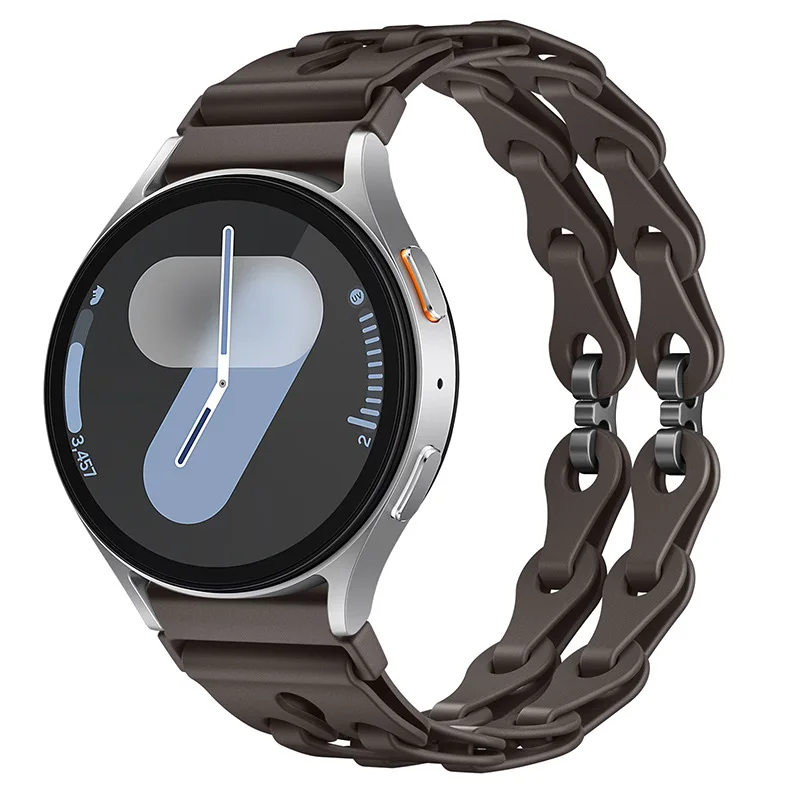Silicone Chain Strap - 20mm/22mm Versatile Smartwatch Bracelet