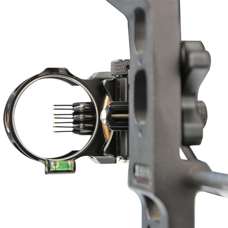 Hot Selling Adjustable Up Down Left And Right Compound Bow Seven-Pin Sight 0.019 Bow Pin Sight For Hunting Shooting
