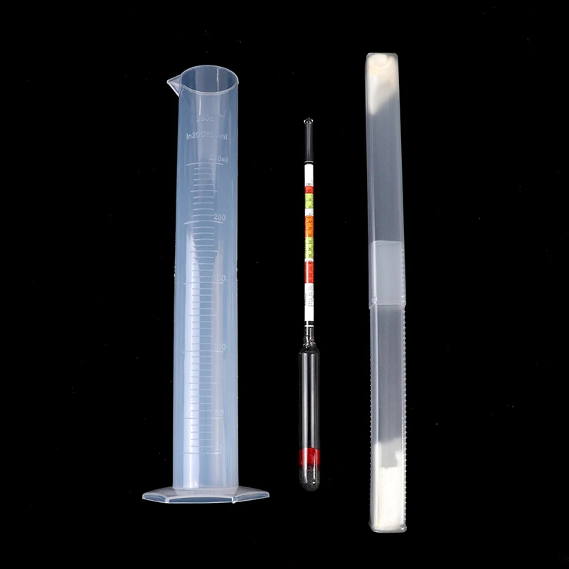 Specific Gravity Hydrometer Beer Hydrometer Alcohol Meter Alcohol Measuring  Tools with 250 ml Plastic Cylinder Cleaning Brush Wine Hydrometer Test Jar  for Wine, Beer 