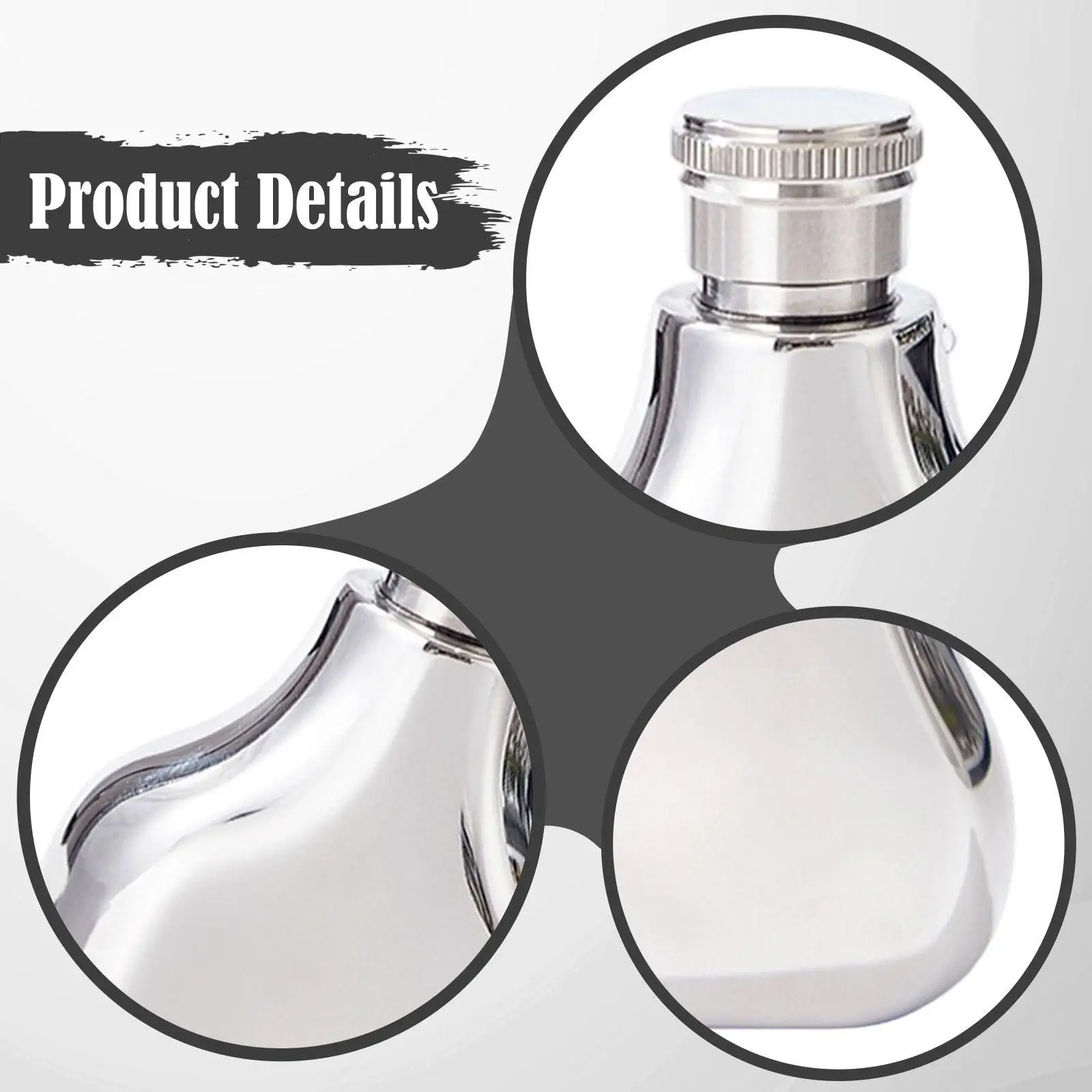 Hip Bottle with Cover Barbecue 6oz Birthday Gift Party Hiking Compact Reusable Small Outdoor Multiuse Pocket