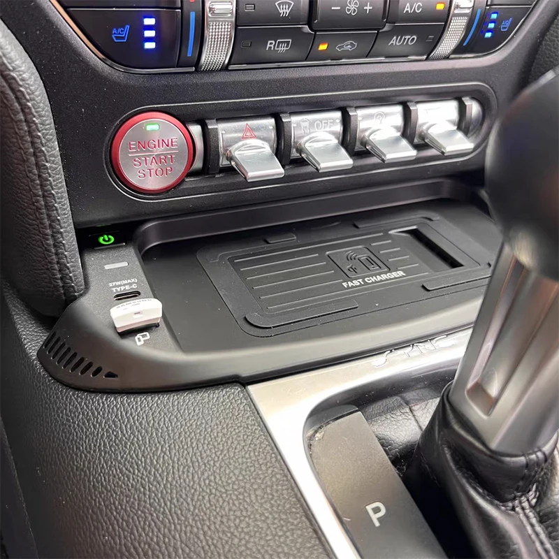 

15W Car wireless charger for Ford Mustang 2015-2021 Car QI wireless charger phone charger fast charger charging pad panel