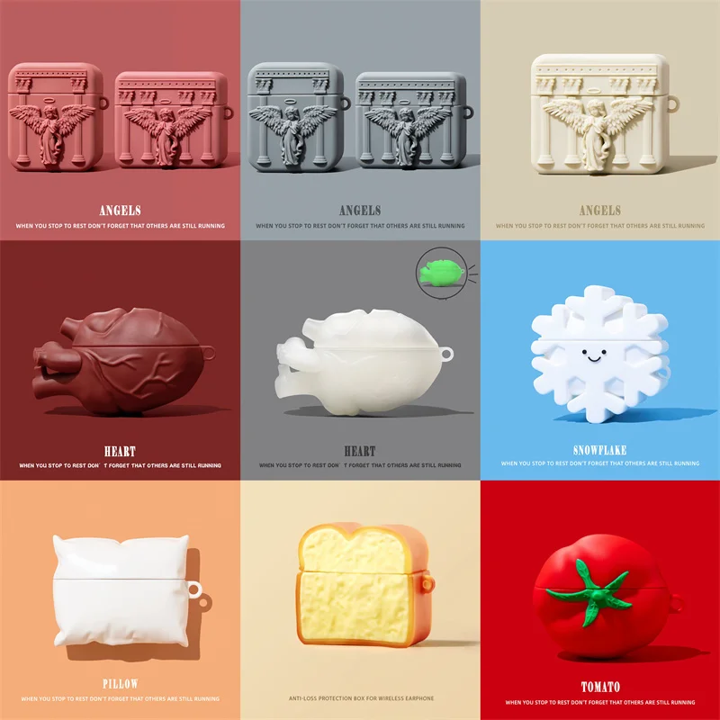 Cute Food-Themed Protective Case for Wireless Earbuds - 2025 Edition