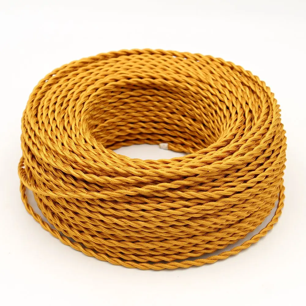 Vintage-Style 3-Core Twisted Textile Cable