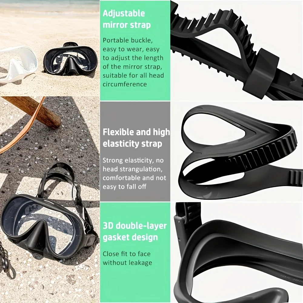 Ultra Wide View Frameless Diving Mask with Tempered Glass