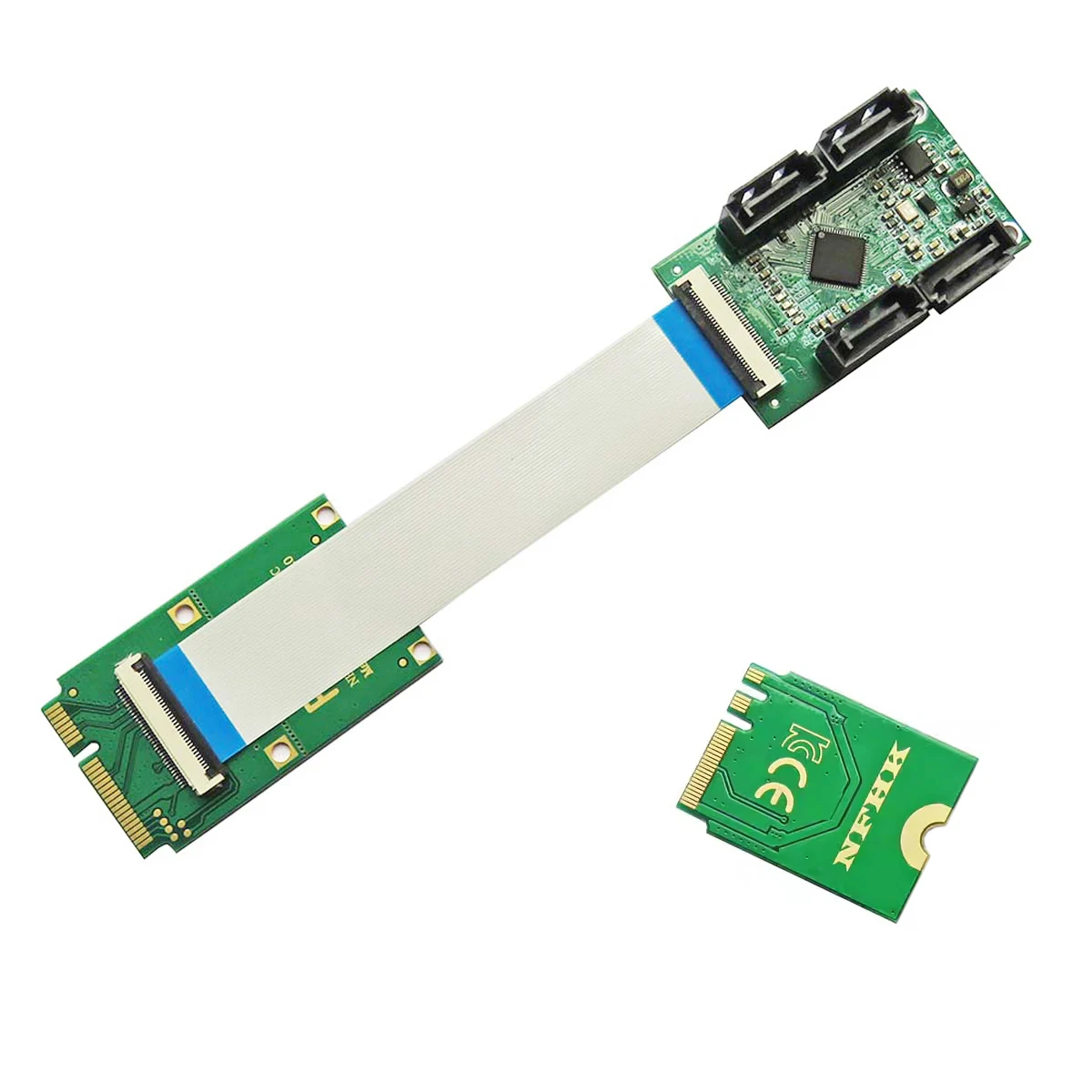 

Cablecc Mini PCI-E & NGFF A + E для четырех портов SATA 3,0, кабель адаптера 6 Гбит/с, жесткая Стандартная карта для SSD