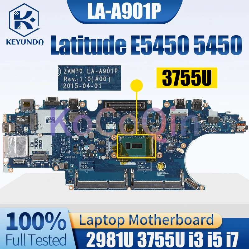 Laptop Motherboard para Dell Latitude 0c7k68 0x4vxx La-a901p 2981u 3755u i3 i5 i7 0c7k68 0x4vxx Notebook Mainboard Teste - Imagem 2