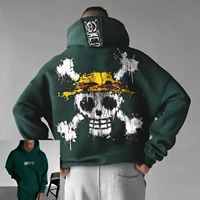 One Piece felpa con cappuccio oversize unisex con teschio Mugiwara 9