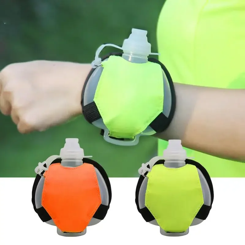 Sports Water Bottle Portable Water Bottle Sport Wrist Silicone Running Hands Free Foldable Leakproof