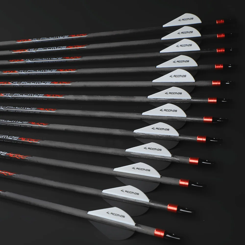 6/12pcs Pure Carbon Arrow ID 6.2mm Spine 6