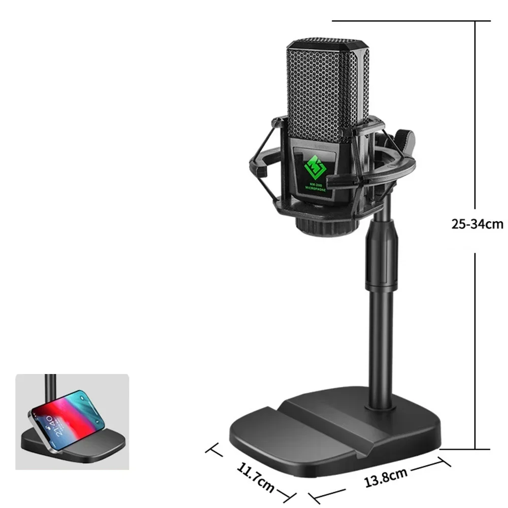 Microphone stand desktop tripod adjustable mic clip holder