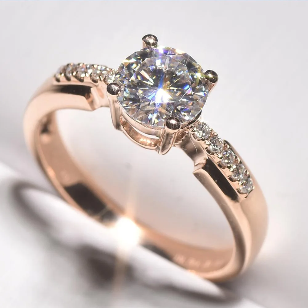 

9K Gold Ring Moissaint Diamond D VVS1 Ring Can pass the diamond test Wedding Engagement Party Anniversary&Valentine's Gift