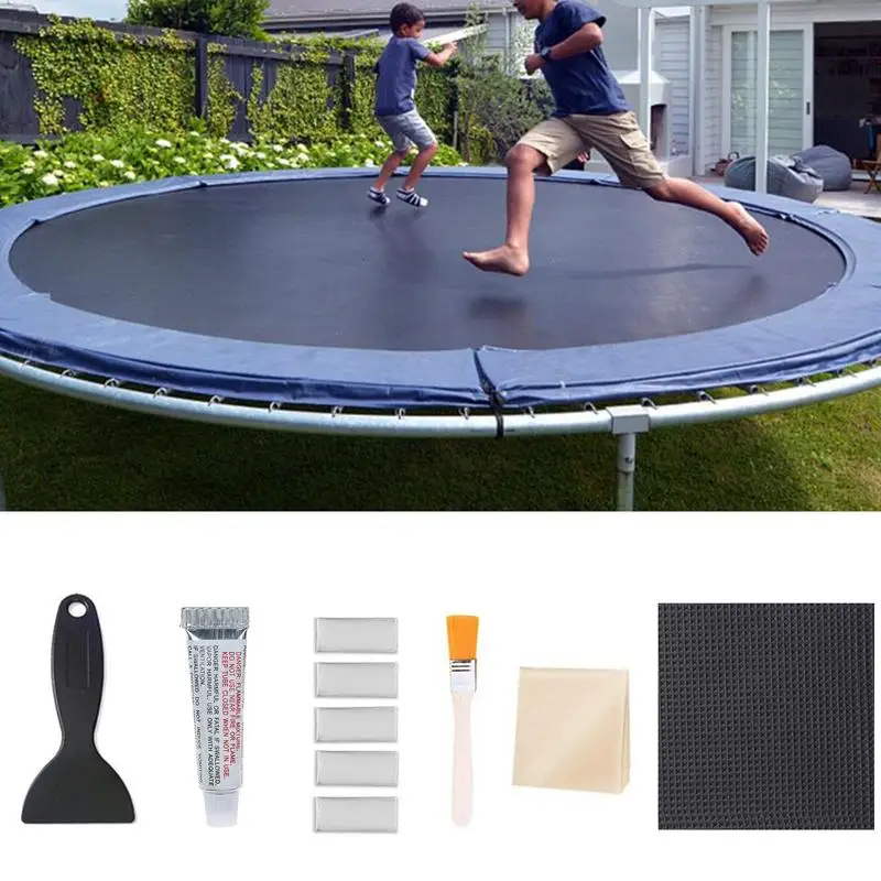 15pcs Trampoline Patch Repair Kit Camping Tent Waterproof Patch Fixing Repair Mat Tear Hole Tool Set