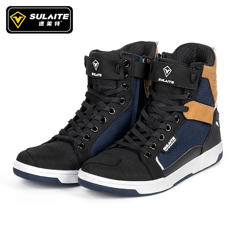 SULAITE Wear Resistant Motocross Cycling Protective Shoes The Four Seasons Breathable Motorcycle Boots Moto Equip Reflective