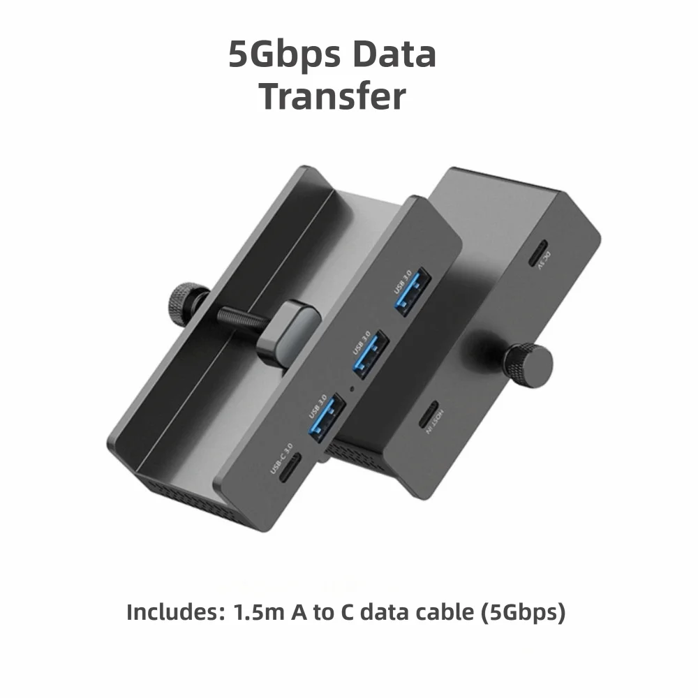 클립 디자인 USB3.2/3.0/2.0 USB 허브 클램프 5Gbps 범용 외부 고속 허브 전원 공급 장치 멀티 스플리터 데스크탑 PC