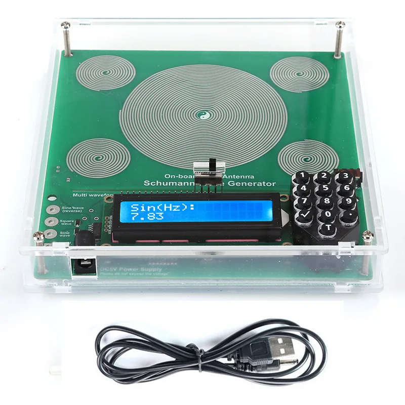 0.01Hz100000Hz 조정 가능한 주파수 7.83HZ 슈만파 발생기 사인파 사각 신호 DC 5V 케이스 포함